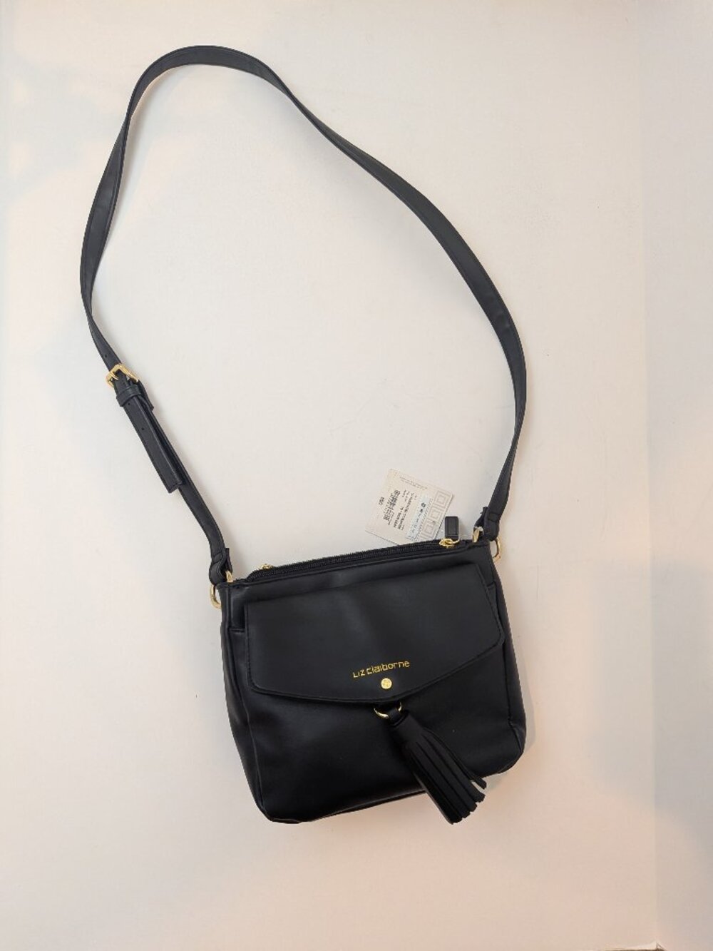 NWT Liz Claiborne Small Clemntine Crossbody Bag in Black, 10" x 7.5"
